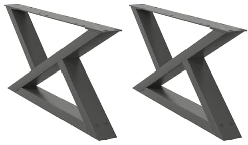 Zeehear Couchtischbeine 2er Set Anthrazit 70x(30-31,3) cm, pulverbeschichteter Stahl, verstellbare Metall Tischbeine für DIY Möbel, stabile Couchtisch Untergestelle