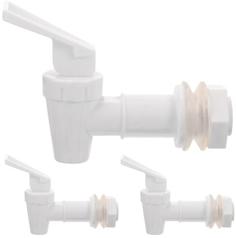 Ciieeo Robinet de Seau de Fermentation en ABS Blanc, Bec Détachable Joints et Rondelles, Opération Conviviale, Lot de 3 Pièces pour Distributeur d'Eau Froide et Boissons