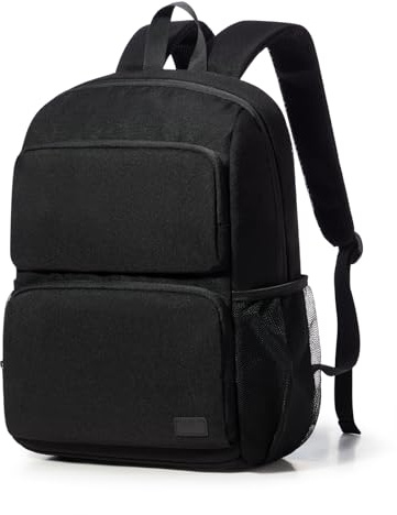 bergsalz Schulrucksack Teenager Mädchen mit 15.6 Zoll Laptopfach 18 L Rucksack Damen Wasserdicht Lässig Schulranzen für Teenager Mädchen Jungen Schwarz