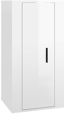 Générique Meuble TV Mural Blanc Brillant 40x34,5x80 cm,Meubles,Meubles TV,816674