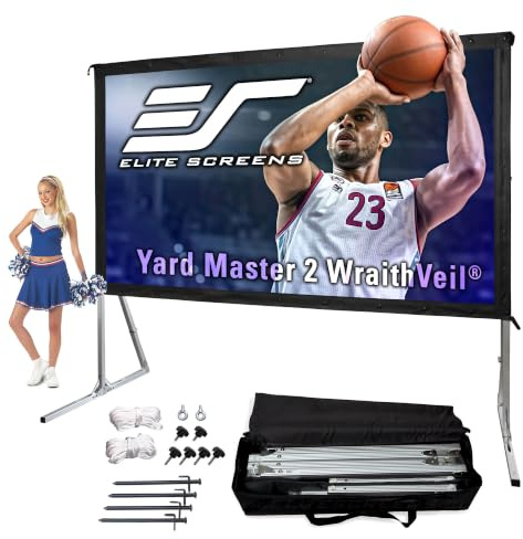 Elite Screens Yardmaster 2 Dual, 150-inch 16:9, Front/Rear 4K Ultra HD Ready Indoor/Outdoor Projector Screen OMS150H2-Dual
