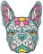 French Bulldog Pink Teal Sugar Skull Tattoo Breed Dog Lover Sew On Embroidered Patch