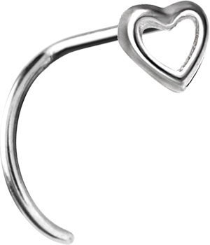 eeddoo Nasen-Piercing Herz Silber Edelstahl