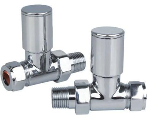 Reina Portland Straight Steel Radiator & Towel Rail Valve Chrome Polished