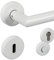 Gedotec Poignee de Porte en Acier Inoxydable | CHAPO | 1 Kit Poignée Garniture de rosace en forme de L | Blanche Mate | Rosace Ronde | BB - Bouton coloré | Poignée de porte vintage