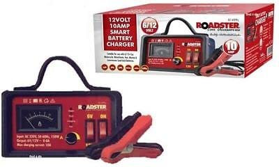 Roadster NEW 6V/12V 10AMP SMART BATTERY CHARGER INTELLIGENT TRICKLE FAST BATTERY CHARGER