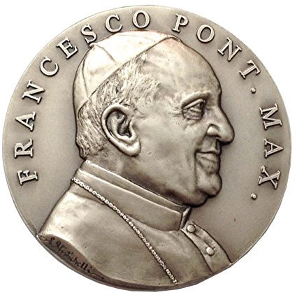 Medaillon aus Papst und Madonna von Pompei – hergestellt in hoher Relief – 100 % Made in Italy