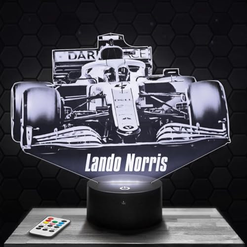 Nachttischlampe - Touch-Nachtlicht Formule 1 F1 - L. Norris 3D-LED-Lampe Illusion, Geschenkidee Weihnachten Geburtstag Junge und Mädchen Nachttischlampe Kinder- oder Erwachsenenzimmer TOP