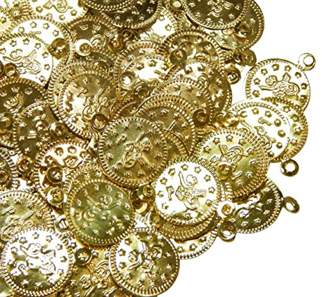 100 Stück Metall Münzperlen Ottoman Tugra Pailletten 18mm Schmuck Charms Anhänger für Gürtel, Haarschmuck, Orientalischer, Kopfschmuck, Bauchtanzkostüm (Gold)