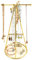 BELLE VOUS Porte Bijoux Femme Pyramidal Doré avec Base Ronde - H29 cm - Porte Bijoux Arbre Organisateur Suspendu - Porte Boucle d’Oreille, Colliers, Bracelets et Bagues en Métal