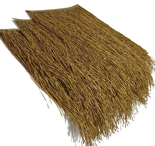 GAMAXX Palm Thatch Tile Thatch Panels Mexican Straw Roof For Tiki Bar Huts 47x50cm, Duck Blind Grass Palm Thatch Rolls Tiki Roof For Fence Party Tiki Bar Garden Patio Deck Gazebos(Size:2pcs)