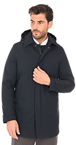 Ciabalù Trench Uomo Invernale Lungo Cappotto Imbottito con Cappuccio Slim Fit (52)