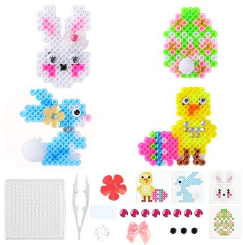 Bügelperlen Platten Set, Bügelperlen Ostern, Bügelperlen Platten Ostern, Bügelperlen Vorlagen, Ostern Bügelperlen Stiftplatten Set, Geeignet für Ostern Geschenk