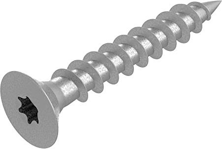 SECCARO Lot de 200 vis à bois pour panneaux d'aggloméré 5 x 35 mm, en acier inoxydable V2A VA A2, filetage complet, TX/six pans creux