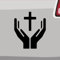 Hände mit Kreuz Aufkleber Sticker Beten Jesus Kirche Amen Taufe Fisch 7x6cm Farbe: Weiß