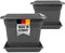 2friends 2er Set Pflanzkübel Groß Außen 40x40 cm, Blumentopf Gross Plastik, Pflanzentopf Blumentopf mit Löcher und Untersetzer, Pflanzkübel Blumenkübel Pflanztöpfe Blumentöpfe Anthrazit, Model: Anna