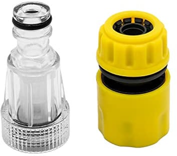 Fai Top 3/4 Washer Water Filter, Hose Tap Connector Quick Coupling,Water Inlet Filter 3/4 Garden Hose for Garden Connectors (2 Pac)