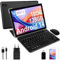 DMOAO Tablet 10 Pulgadas Android 14 con 5G Wi-Fi 6, FHD Tablet con 18 GB RAM + 128 GB ROM (Ampliable a 1TB), Widevine L1, 8 Cores, BT 5.0, 6000mAh, USB-C, Teclado + Ratón + Funda, Nero