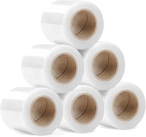 RAGO® Emballage déménagement transparent Lot de 6 Film à palette mini rouleaux Film déménagement Film emballage plastic wrap Film plastique Rouleau emballage colis-6x Transparent 0.21kg