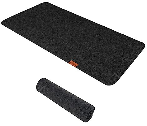 Große Filz-Schreibtisch-Schutzunterlage, 80 x 40 cm, rutschfeste Filz-Schreibtischmatte, erweitertes Gaming-Mauspad, großer Schreibtisch-Schutz für Tastatur, Computer, Maus, Laptop (dunkelgrau)