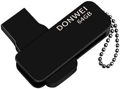 Chiavette usb 64 gb,USB 2.0 PenDrive Memoria Stick Pennetta USB Flash Drive con Cap USB Stick per PC, Notebook, Laptop (Nero)