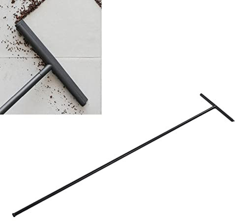 Riuulity Escurridor de Suelo Multiusos con Mango Largo Ajustable, Hoja de Goma con Barra de Acero Inoxidable Resistente, Escurridor de Silicona Sólida para Azulejos, Patio, Garaje, Ducha,