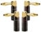 FosPower Right Angle Banana Plugs (2 Pairs / 4 pcs), Closed Screw 24K Gold Plated Banana Speaker Plug Connectors for Speaker Wire, Wall Plate, Home Theater, Audio/Video Receiver, and Sound Systems
