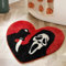 TANVILL Badezimmerteppich, schwarz, rot, orange, rutschfest, Weihnachtsdekoration, lustiger Totenkopf-Halloween-Badteppich, waschbar, saugfähig, gruselige Geschenke