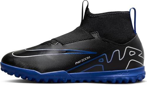 NIKE Jr Zoom Superfly 9 Academy Tf High, Black Chrome Hyper Royal, 5.5 UK