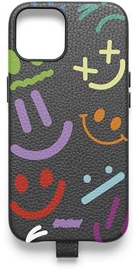 UNTAGS - Funny Things iPhone 13 Pro Max Case - Leather Effect Material - Soft Microfiber Interior Anti-Scratch - Black