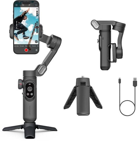 Estabilizador de cardán para Smartphone, Pantalla OLED de luz LED de 3 Ejes, Control de Gestos, Seguimiento Facial, Carga magnética, estabilizador de cardán para Android y iPhone -AOCHUAN Smart XPro