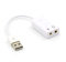REY Adaptador Tarjeta Sonido Audio USB 2.0 para PC Jack 3,5mm, Blanco
