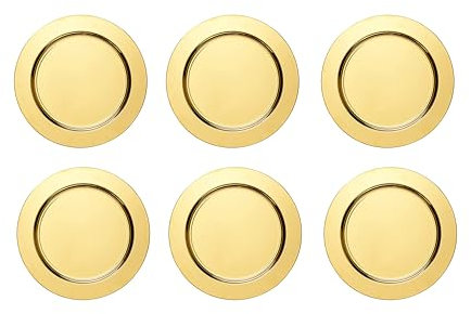 ECHTWERK 6-teiliges Platzteller/Servierteller Set Shiny aus hochwertigem Edelstahl, Gold-Edition, Ø 33,2 cm