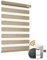 JOYENG Motorized Zebra Blinds Compatible with Alexa, Smart Dual Layer Shades with Privacy Light Control, Electric Horizontal Window Blind Customized Size for Home Office (Luxury Coffee)