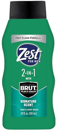 Zest Mens 2-in-1 Body Wash - Body Wash for Men - Cleanses Hair and Body - Refreshing Scent - Hydrating Body Soap - Ideal for All Skin Types - 532 ml