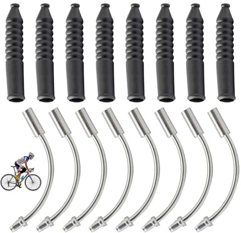 Cerioll V Brake Nudeln Kabelführung, Fahrrad Bremsen Rohr 90°, V Brake Nudeln Biegerohr, 8 Sätze V Brake Nudeln Biegerohr Rohr, Mit 2 Aluminiumlegierungsrohren Und 8 Kunststoffschläuchen