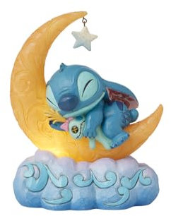 Disney Traditions Figurine de Lune Lumineuse Stitch and Scrump on