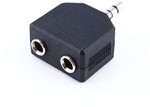 Beufee Dual-Stereo-Klinkenadapter, Headset 3,5-mm-Buchse auf 2 Dual-Stecker-Mikrofon-Audio-Stereo-Klinkenstecker, Dual-Kopfhöreranschluss