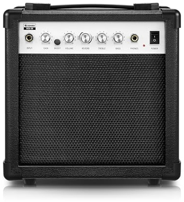Donner Amplificador de guitarra eléctrica de 20 W, DEA-20 con efectos de | Amplificador de práctica de 20 W, práctico interruptor de limpieza y sobremarcha para ajuste portátil, agudos/graves