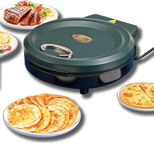 FfiMe Electric Pizza Maker, 12 Inch Portable Pizza Oven, Indoor Grill and Griddle, Pizza Oven with Touch Handles 2-in-1 Pizza Maker, Portable Table Top Oven