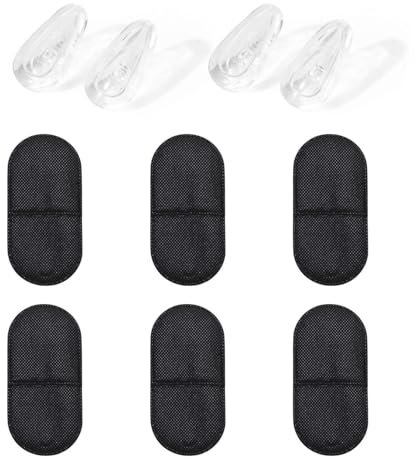 6 Große Augenklappen, 2 Paar Silikon-Brillen-Nasenpads, Augenklappen Für Erwachsene, Brillen-Augenklappen, Wiederverwendbare Augenklappen Aus Vliesstoff Augenmaske