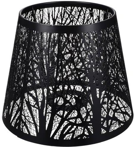Hemobllo Metalen lampenkap - Kleine Lampenkappen Uitgehold Boomschaduw Ontwerp Lampenkap Kleine Mini Lampenkappen Voor Tafellampen Staande Lampen 17 8 X 15 2 X 12 7 cm Zwart