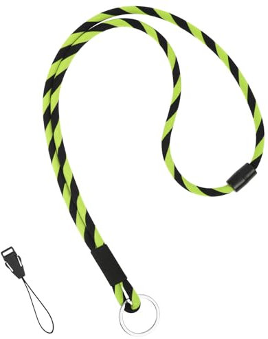 OFFCUP Cordino da Collo Con Portachiavi in Metallo e Fibbia a Sgancio di Sicurezza, Laccio Porta Badge Identificativo - Verde Neon