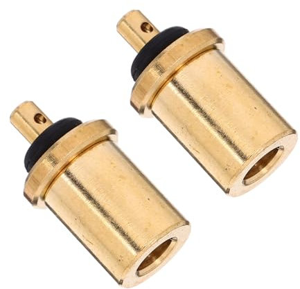 HOMOCONO 2pcs Brass Gas Refill Adapter Propane Cylinder Connector 0.45cm Diameter Camping Hiking Outdoor Stove Hose Adapter for Camp Kitchen Equipment
