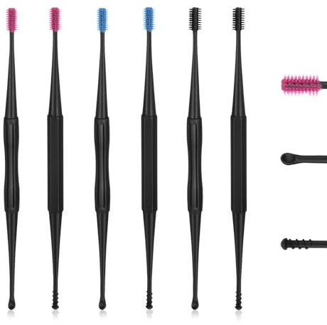 6PCS Q-Grips Ear Wax Removal-Spiral Ear Wax Removal Tool, Reusable Earwax Removal Kit Safe Ear Cleaner, Ear Picker Flexible Double Sided Head Ear Wax Removal Kits for Olders Kids Adult