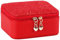 Schmuckkästchen für Mädchen, Schmuck-Organizer, Schmuckschrank, Schmuckschatulle, Mini-Ohrring-Organizer, Display, Zuhause, Geschenk, PU-Leder, tragbar, für Reisen, mehrere Fächer (Gold) (Rot)