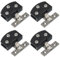 PATIKIL 1-1/8 Cabinet Glass Door Hinge, Steel,Zinc Alloy 4Pcs Wine Cabinet Clamp Frameless Cabinet Glass Clip No Drilling with Screw for 5-7mm Drawer Display Showcase,Black
