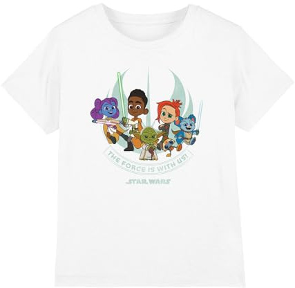 Star Wars Boy's Young Jedi Adventure Force is with Us Unisex Kids T Shirt