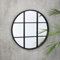 New Stunning Al Fresco Round Sectioned Mirror 60cm With Stylish Black Frame Suitable For Indoor And Outdoor Use A contemporary Garden Ornament Oudoor Decor -A71