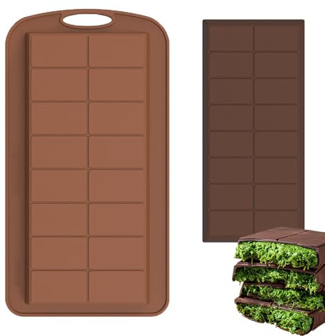 Dubaï Moule à chocolat en silicone réutilisable pour faire soi-même du chocolat, des chocolats, des chocolats, moule à chocolat antiadhésif en silicone profond (rectangulaire)
